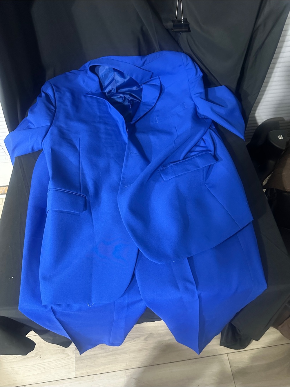 Electric Blue Men's Blazer - Classic Tailored Jacket with pants-size 4XL-#629
